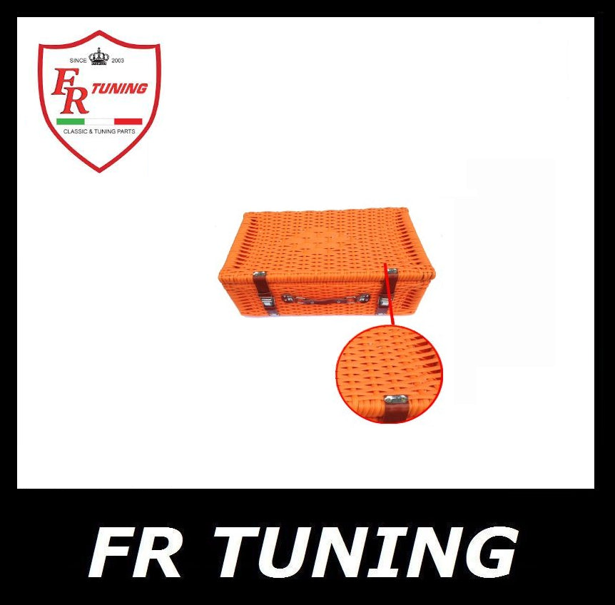 VALIGIA CESTINO IN PLASTICA INTRECCIATA ARANCIONE