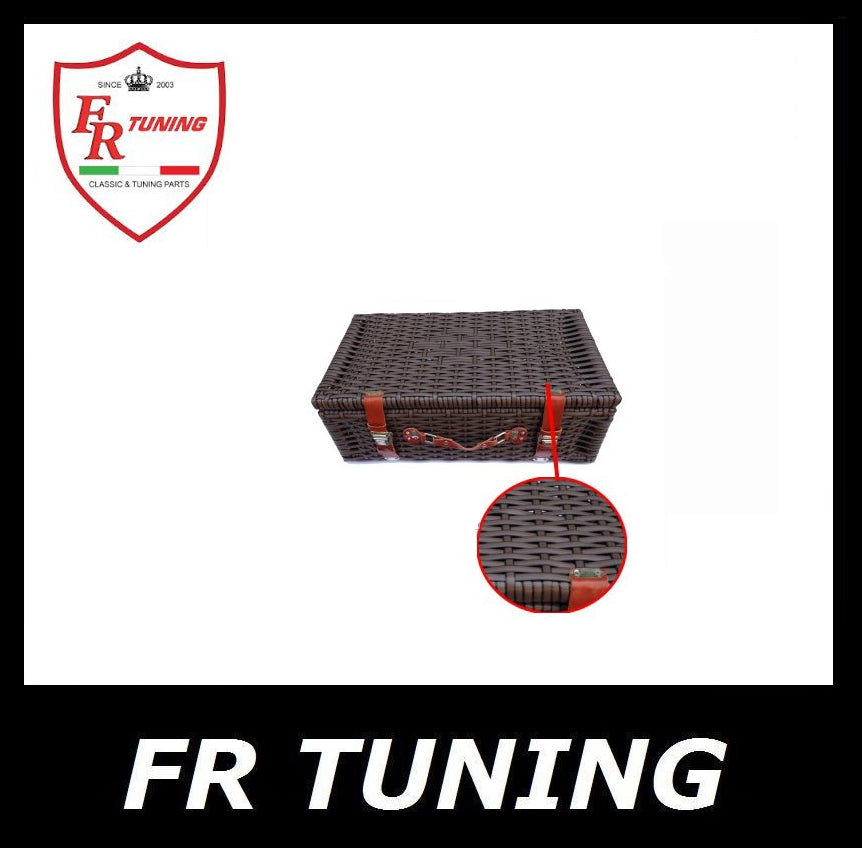 VALIGIA CESTINO IN PLASTICA INTRECCIATA MARRONE