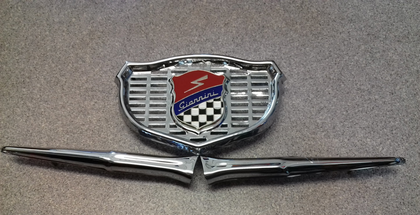 FREGIO ANTERIORE GIANNINI IN METALLO CROMATO FIAT 500