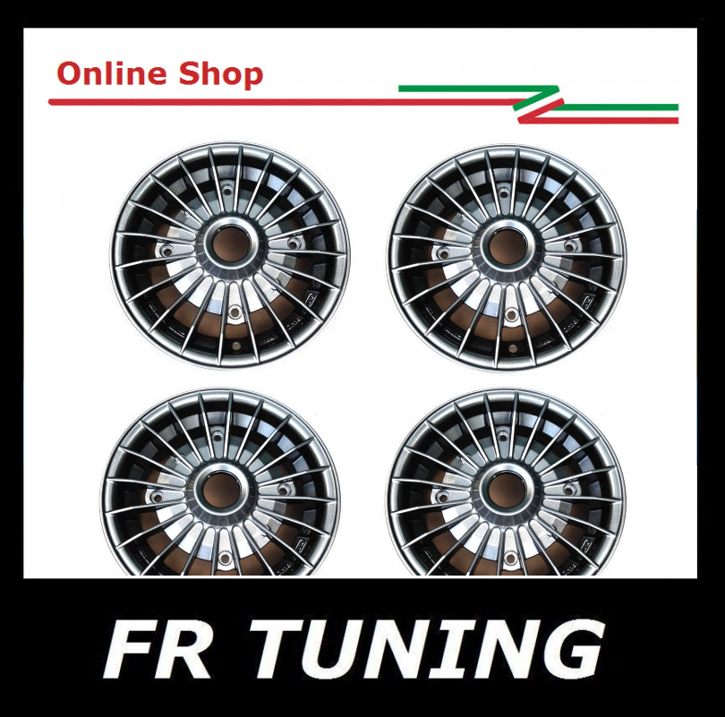 KIT 4 CERCHI IN LEGA GRIFO ANTRACITE METALLIZZATO SUPERLOOK 4x190 FIAT 500