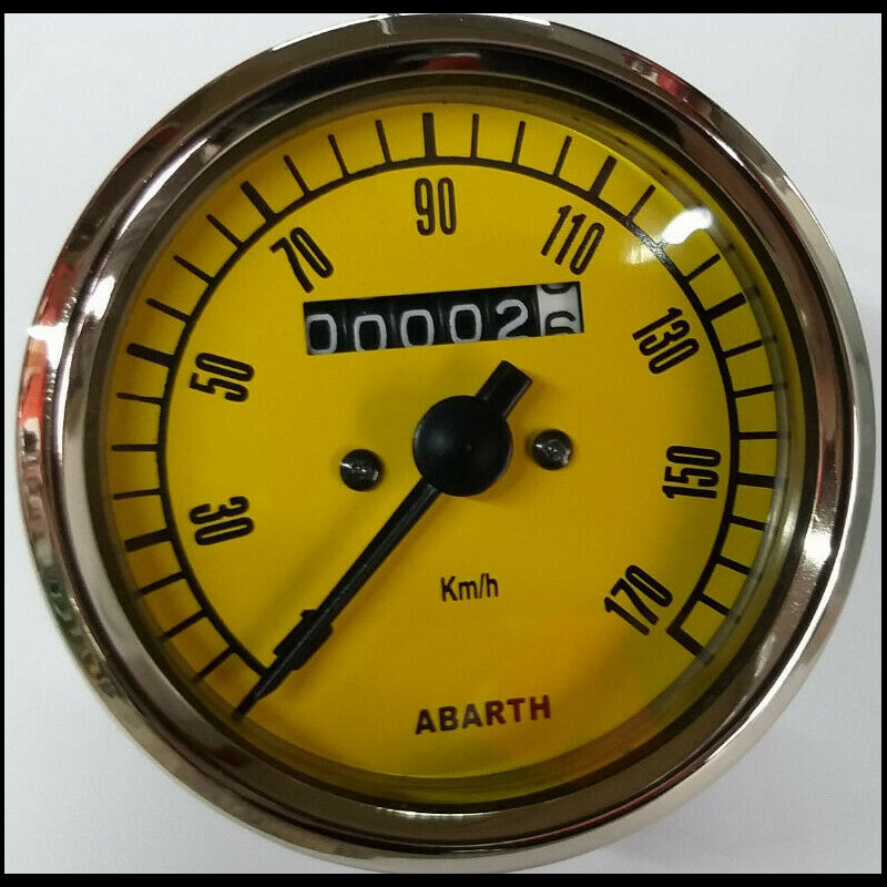STRUMENTO CONTACHILOMETRI GIALLO ABARTH Ø 80 MM FIAT 500