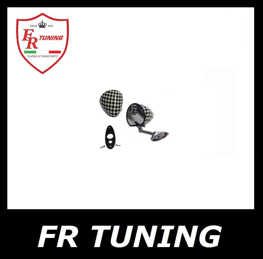 SPECCHIO ESTERNO A GOCCIA A SCACCHI CON GUARNIZIONE E FISSAGGIO A VITE