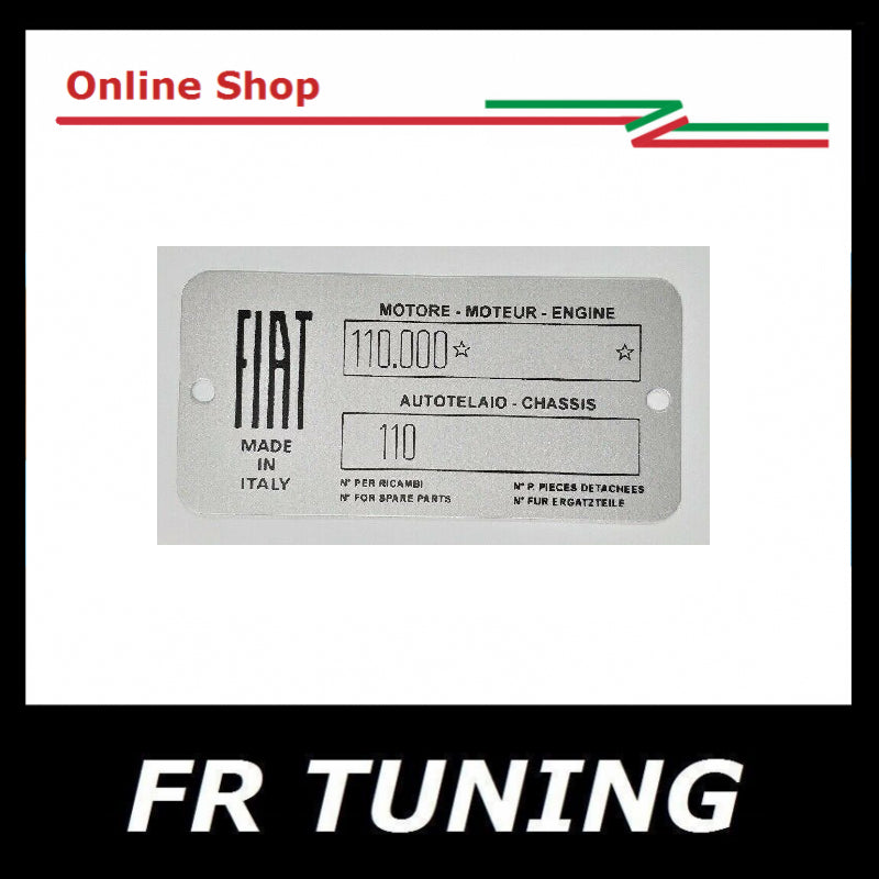 TARGHETTA IDENTIFICATIVA IN ALLUMINIO FIAT 500 N