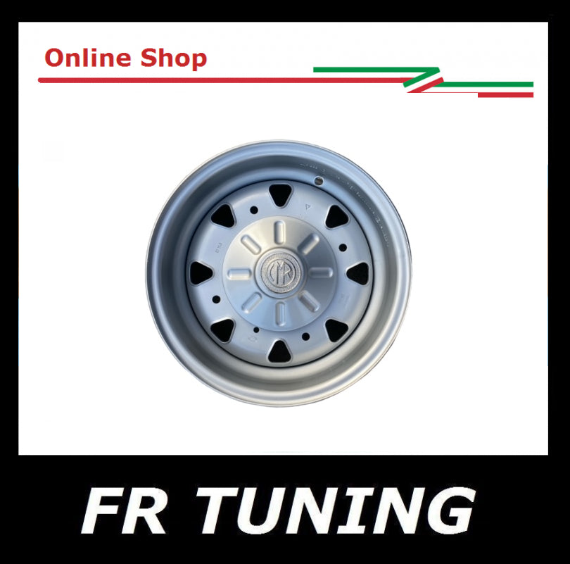 CERCHIO RUOTA IN FERRO CMR 4"5 R12 CON COPPETTA CROMATA FIAT 500 F L R - alta qualità