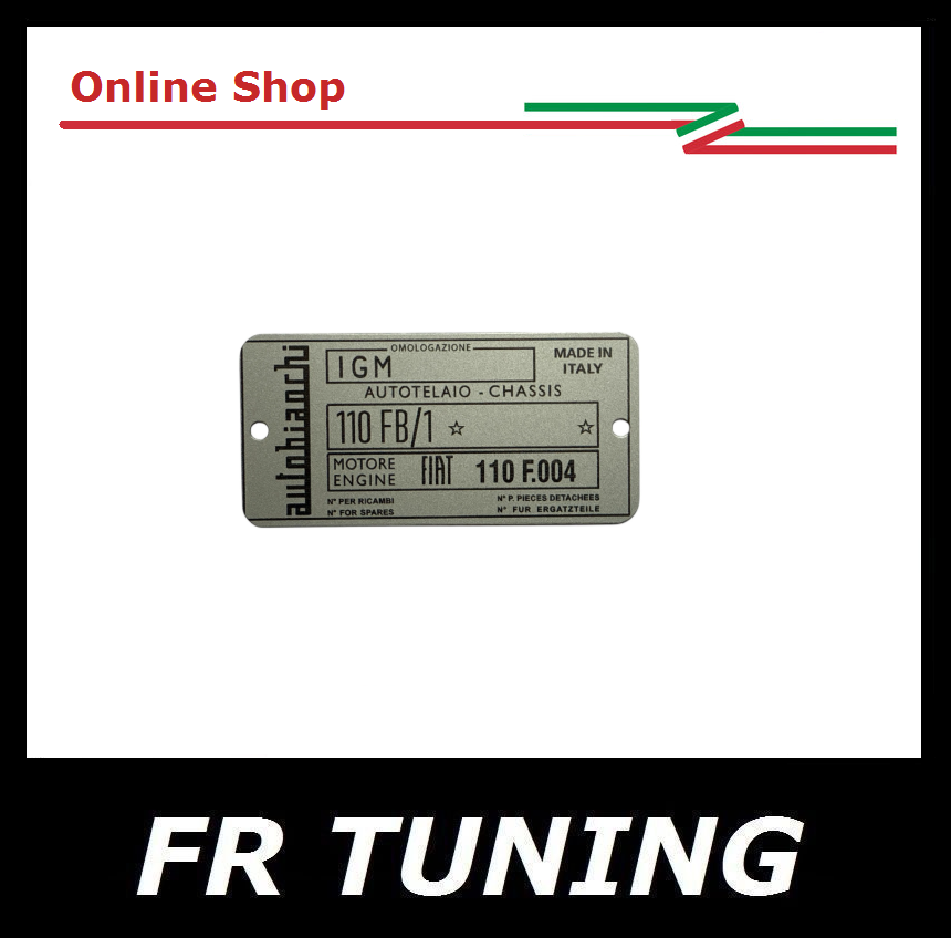 TARGHETTA IDENTIFICATIVA IN ALLUMINIO BIANCHINA BERLINA SPECIAL