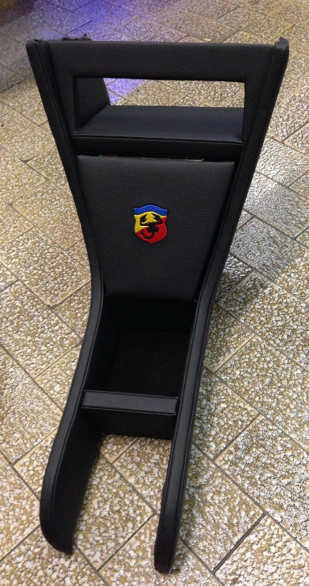 MOBILETTO PORTARADIO IN PELLE NERO STEMMA ABARTH FIAT 500