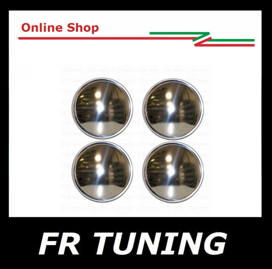 4 COPPE RUOTA LISCE IN ACCIAIO INOX FIAT 500 GIARDINIERA - BIANCHINA