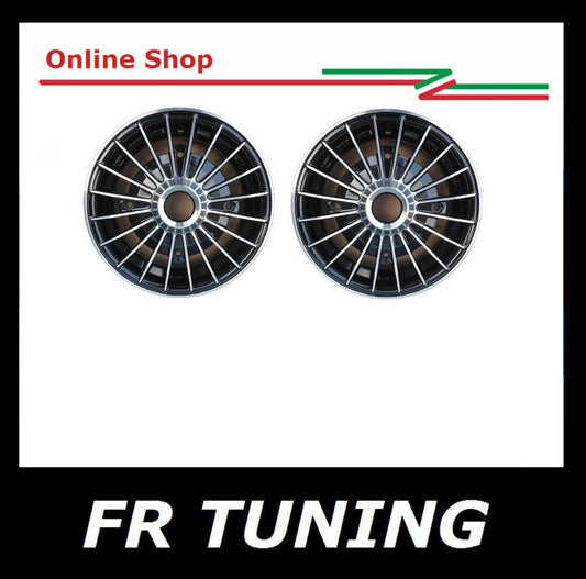 2 CERCHI IN LEGA GRIFO NERI DIAMANTATI 4x190 FIAT 500